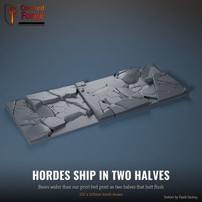 Frozen Landscape 250 x 100mm horde multibase printed as two halves that butt flush