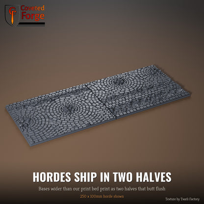Medieval Road 250 x 100mm horde multibase printed as two halves that butt flush