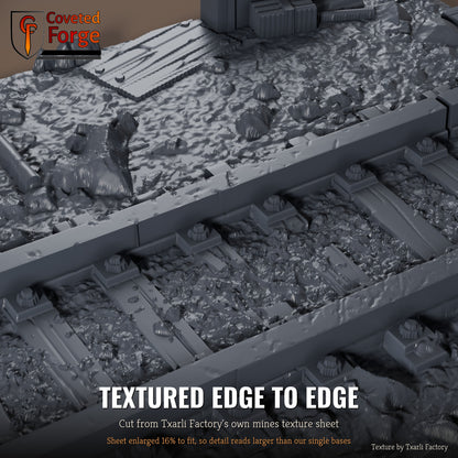 Mines multibase texture close-up, 3D printed resin cut from the Txarli Factory mines texture
