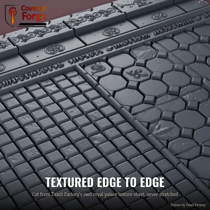 Royal Palace multibase texture close-up, 3D printed resin cut from the Txarli Factory royal palace texture