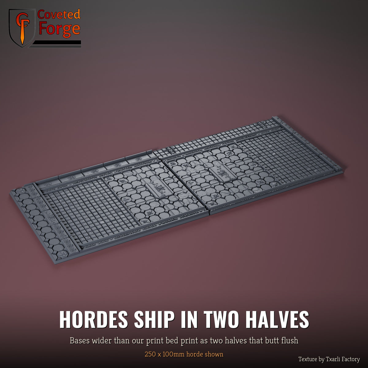 Royal Palace 250 x 100mm horde multibase printed as two halves that butt flush