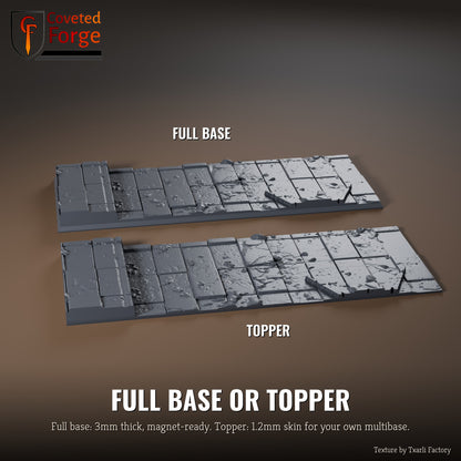 Ruined Palace 125 x 50mm multibase as a full base and as a base topper, side by side
