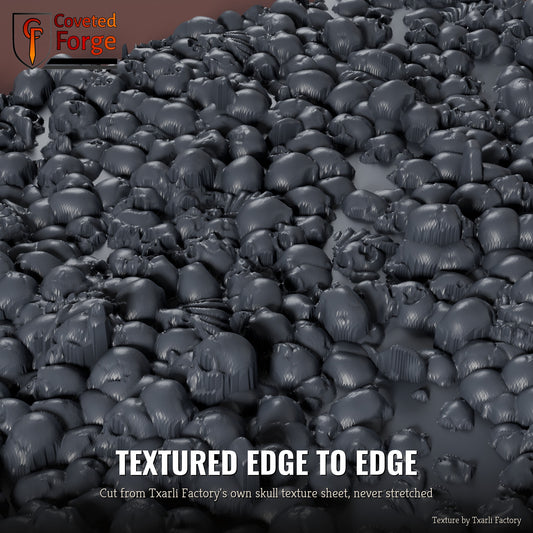 Skull multibase texture close-up, 3D printed resin cut from the Txarli Factory skull texture