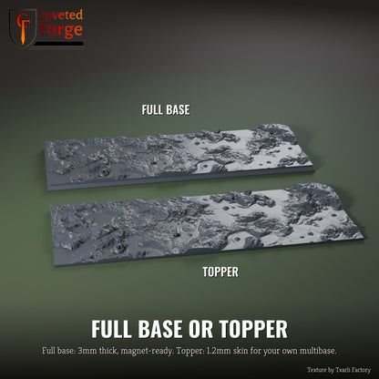 Swamp 125 x 50mm multibase as a full base and as a base topper, side by side