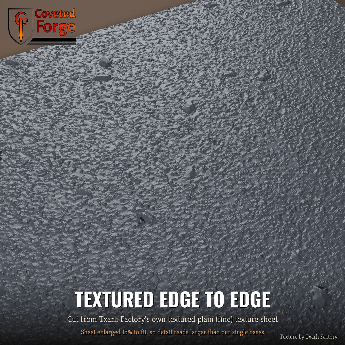 Fine Textured multibase texture close-up, 3D printed resin cut from the Txarli Factory fine textured texture