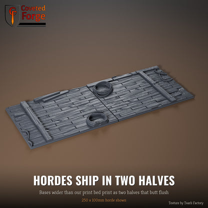 Wooden Floor 250 x 100mm horde multibase printed as two halves that butt flush