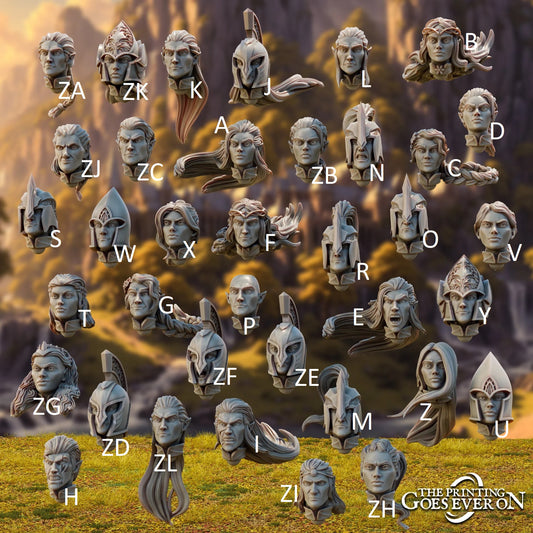Bits - Elven Heads | Tales of the Elven Kingdoms | The Printing Goes Ever On
