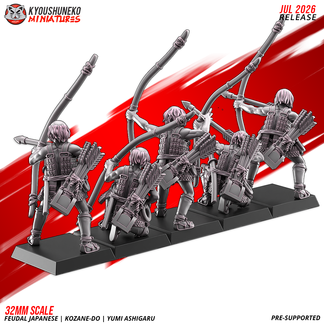 Kozane-do ashigaru yumi archers, alternate angle showing lamellar armour detail