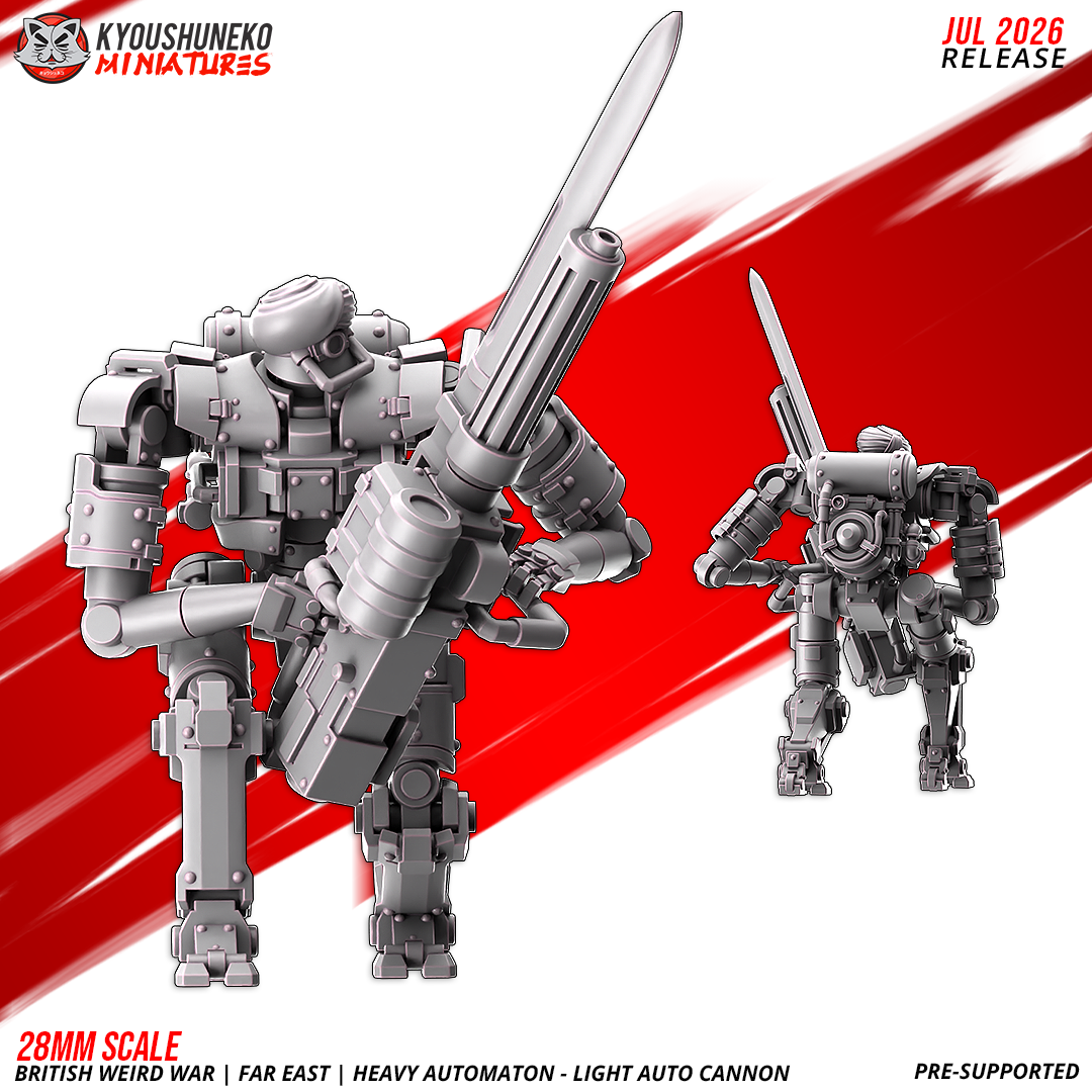Far East heavy automaton with a light auto cannon and armored plating