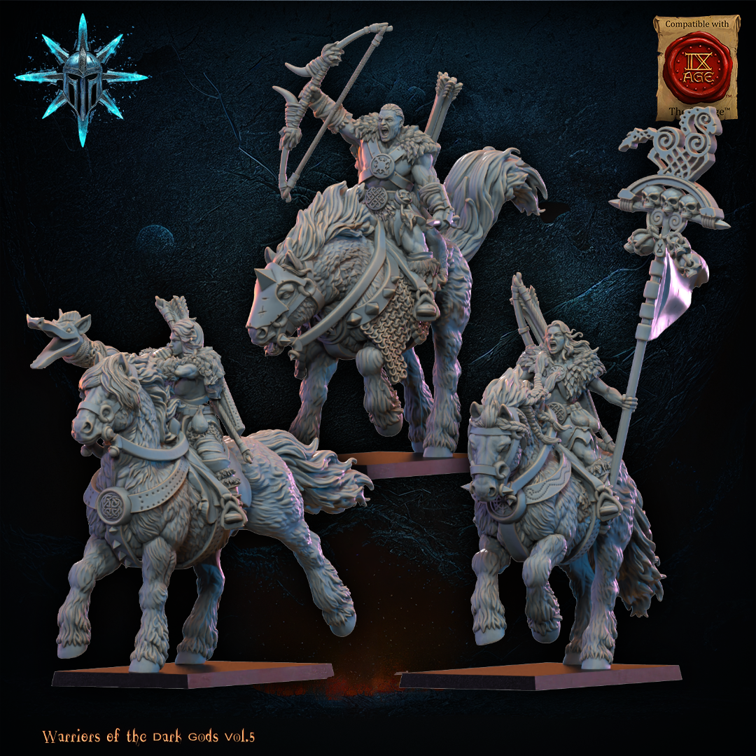 Alternate view of the barbarian horse archer command models