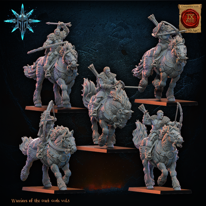 Alternate view of the barbarian horse archer unit poses
