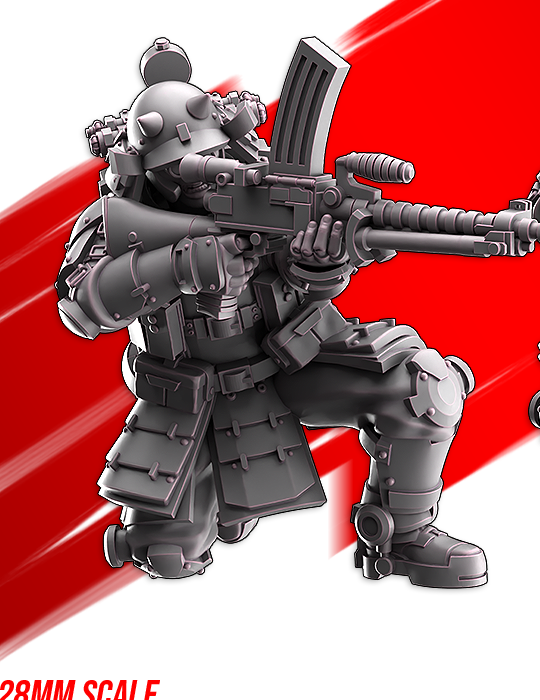IJN Armored Assault light machine gunner kneeling and firing
