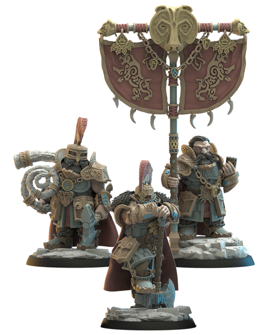 Magyabor Guard Command Group | Niavellir Dwarves | Lost Kingdom Miniatures