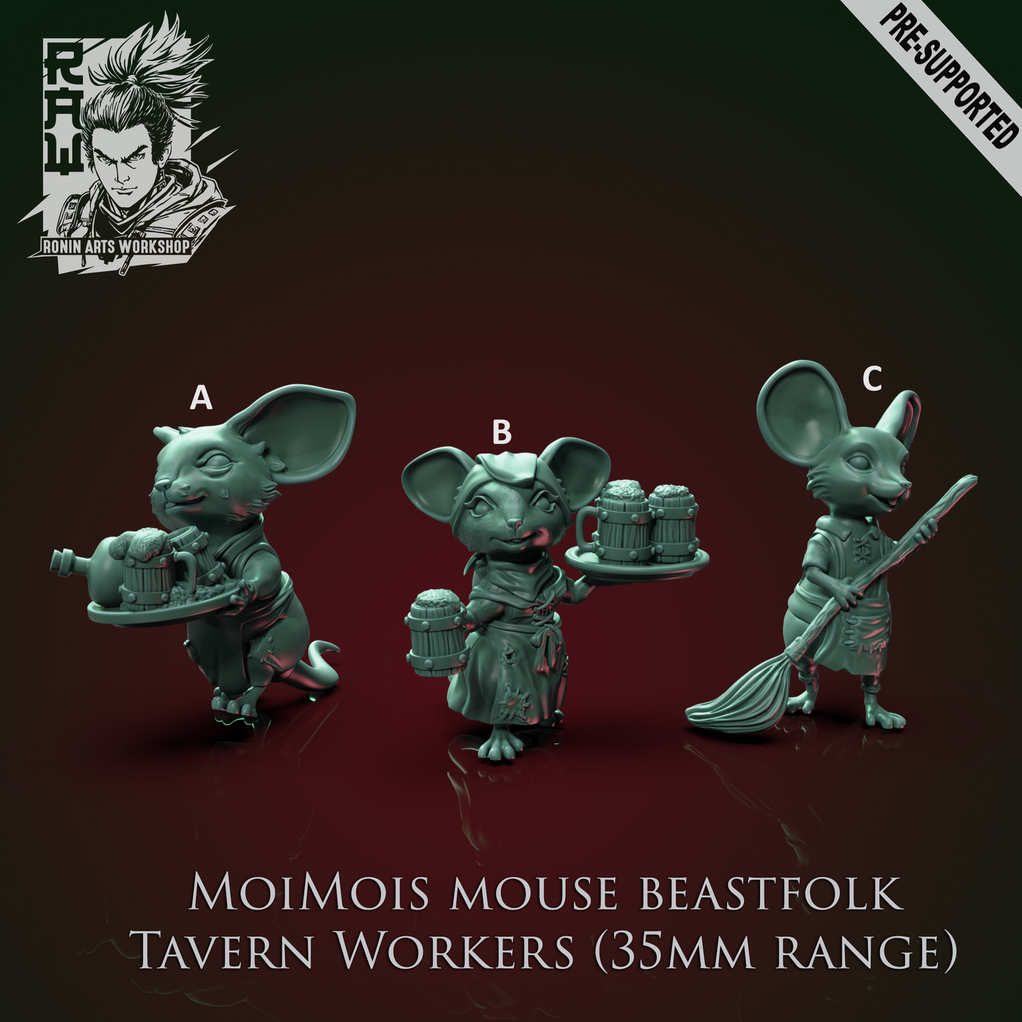 Mousefolk Tavern Workers | Ronin Arts Workshop