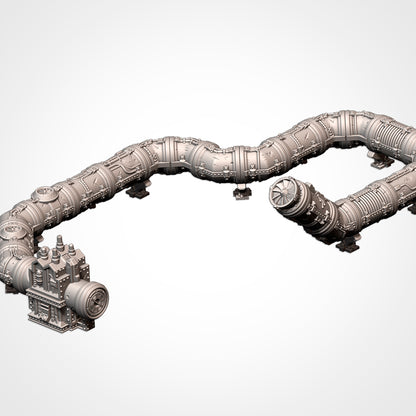 Modular Pipes run with end cap and generator (Txarli Factory render)