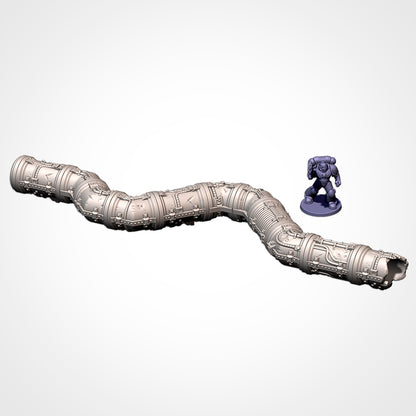 Modular Pipes broken pipe run beside a 32mm figure (Txarli Factory render)