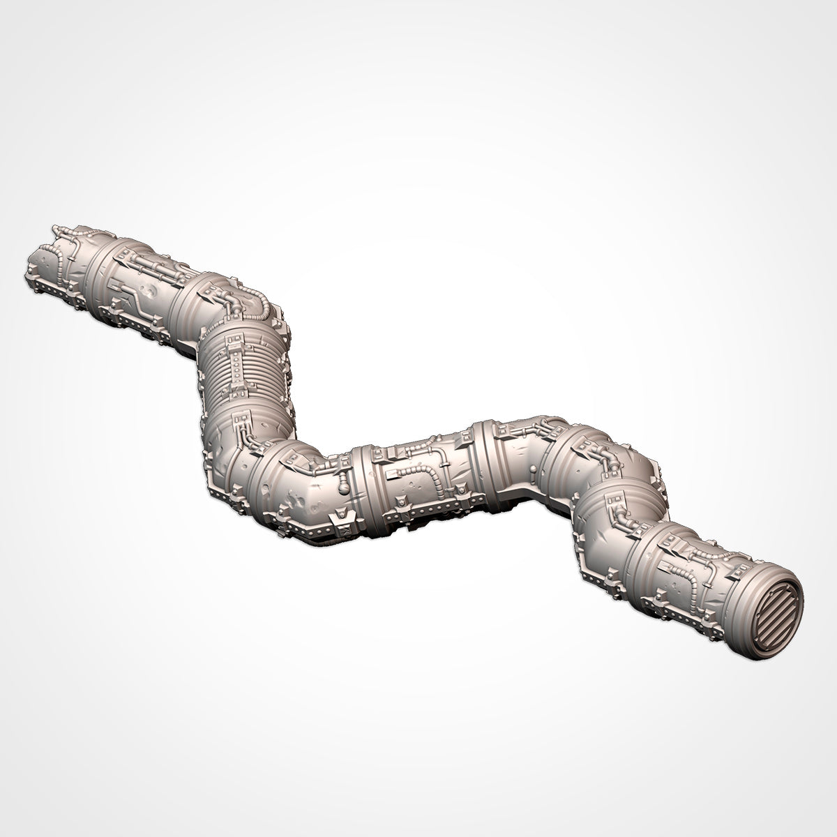 Modular Pipes run with end cap (Txarli Factory render)
