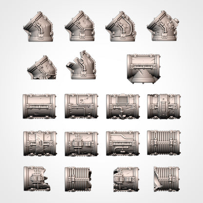 Modular Pipes elbows, broken elbows and pipe sections (Txarli Factory render)