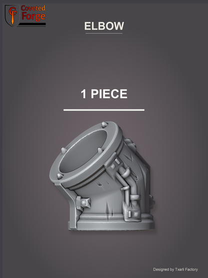 Elbow, 1 piece, 45 degree (Coveted Forge render)
