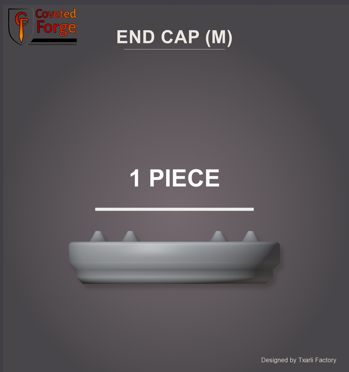 End Cap (M), 1 piece (Coveted Forge render)