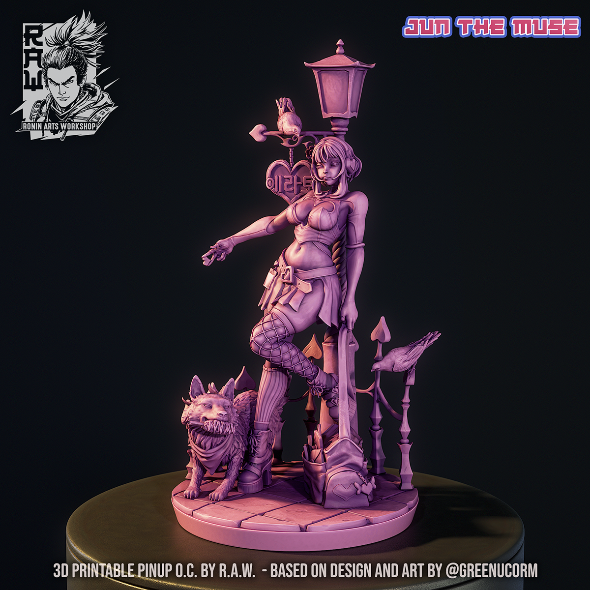 Jun the Muse shown at 75mm and 120mm scale, designer scale reference by Ronin Arts Workshop / GreenUCorm.