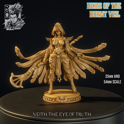 Neith shown at 35mm and 54mm scale, designer scale reference by Ronin Arts Workshop.