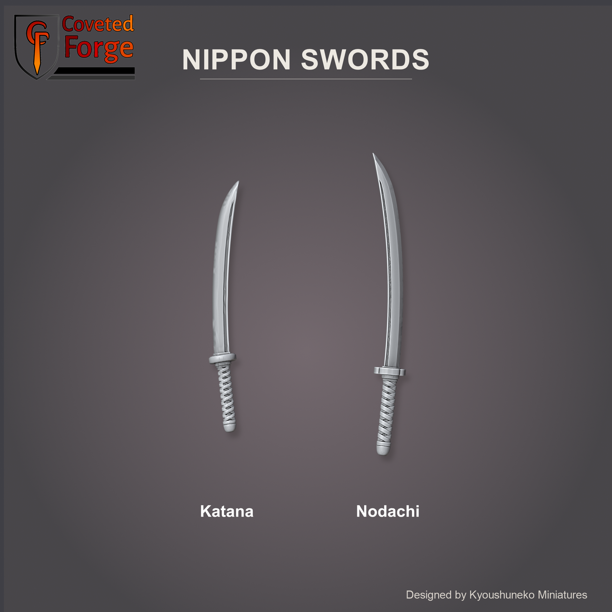 Nippon sword bits: katana and nodachi in resin by Kyoushuneko Miniatures