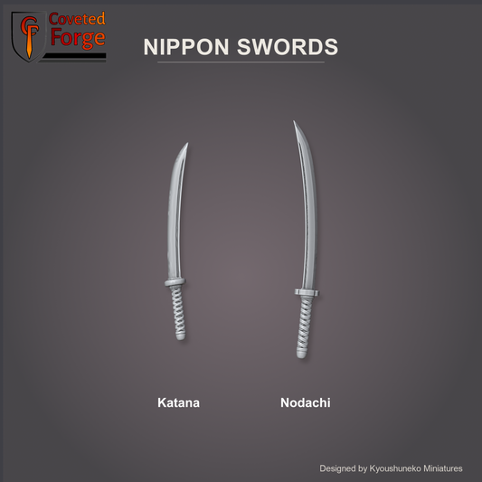 Nippon sword bits: katana and nodachi in resin by Kyoushuneko Miniatures