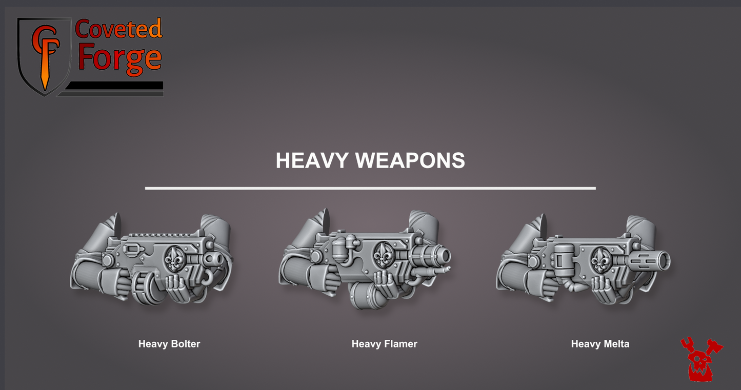Heavy weapons, heavy bolter, heavy flamer and heavy melta
