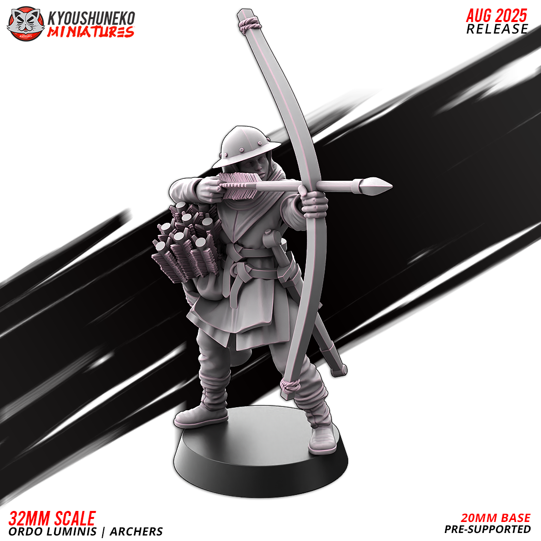 Ordo Luminis Archers Model 1, designer render by Kyoushuneko Miniatures.