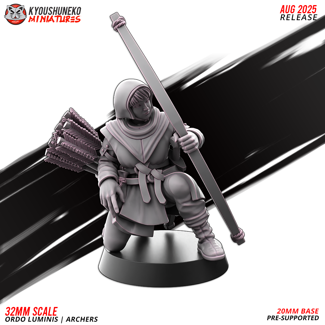 Ordo Luminis Archers Model 2, designer render by Kyoushuneko Miniatures.
