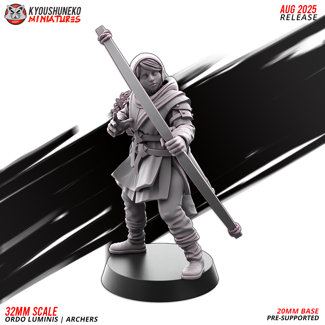 Ordo Luminis Archers Model 3, designer render by Kyoushuneko Miniatures.