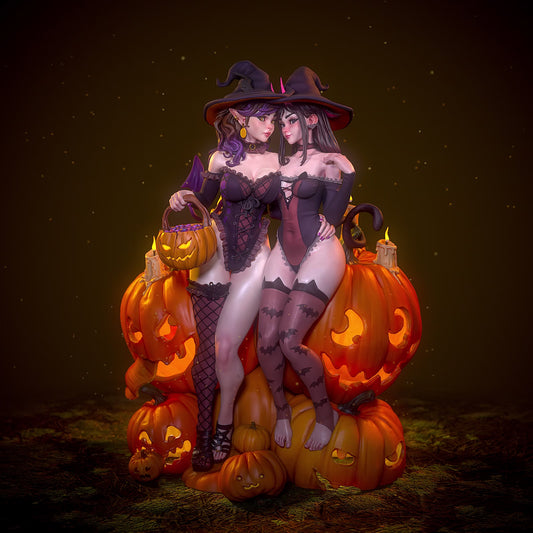 Double Pinup - Prywinko and Kittew | Clothed or Nude | Resin 3D Printed Pinup | Ronin Arts Workshop