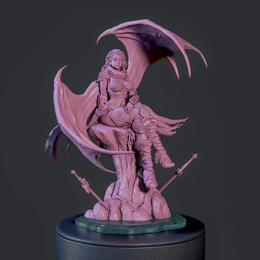 Izel - Barbarian Succubus | Clothed or Nude | Resin 3D Printed Pinup | Ronin Arts Workshop
