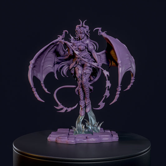 Lileth the Succubus - Envoy of Pain | NSFW or SFW | Resin 3D Printed Pinup | Ronin Arts Workshop