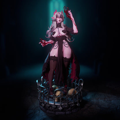 Blood Mage Mina | Clothed or Nude | Resin 3D Printed Pinup | Ronin Arts Workshop