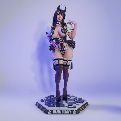 Hana Bunny | Clothed or Nude | Resin 3D Printed Pinup | Ronin Arts Workshop