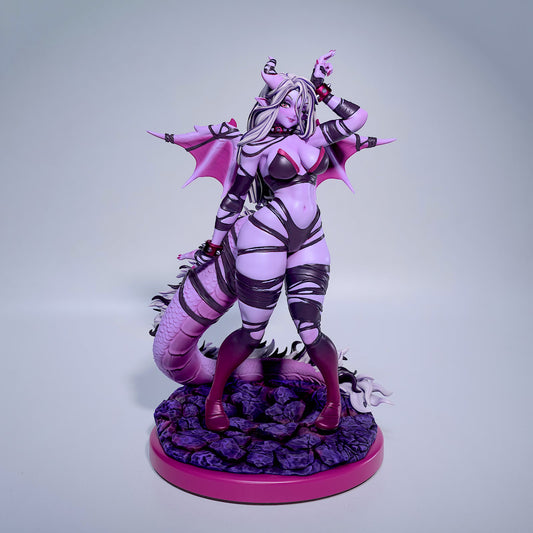 Dracia, Dragon Girl Pin-Up | Clothed or Nude | Resin 3D Printed Pinup | Ronin Arts Workshop