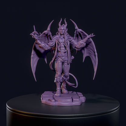 Eros the Incubus - Prince of Pleasure | NSFW or SFW | Resin 3D Printed Pinup | Ronin Arts Workshop
