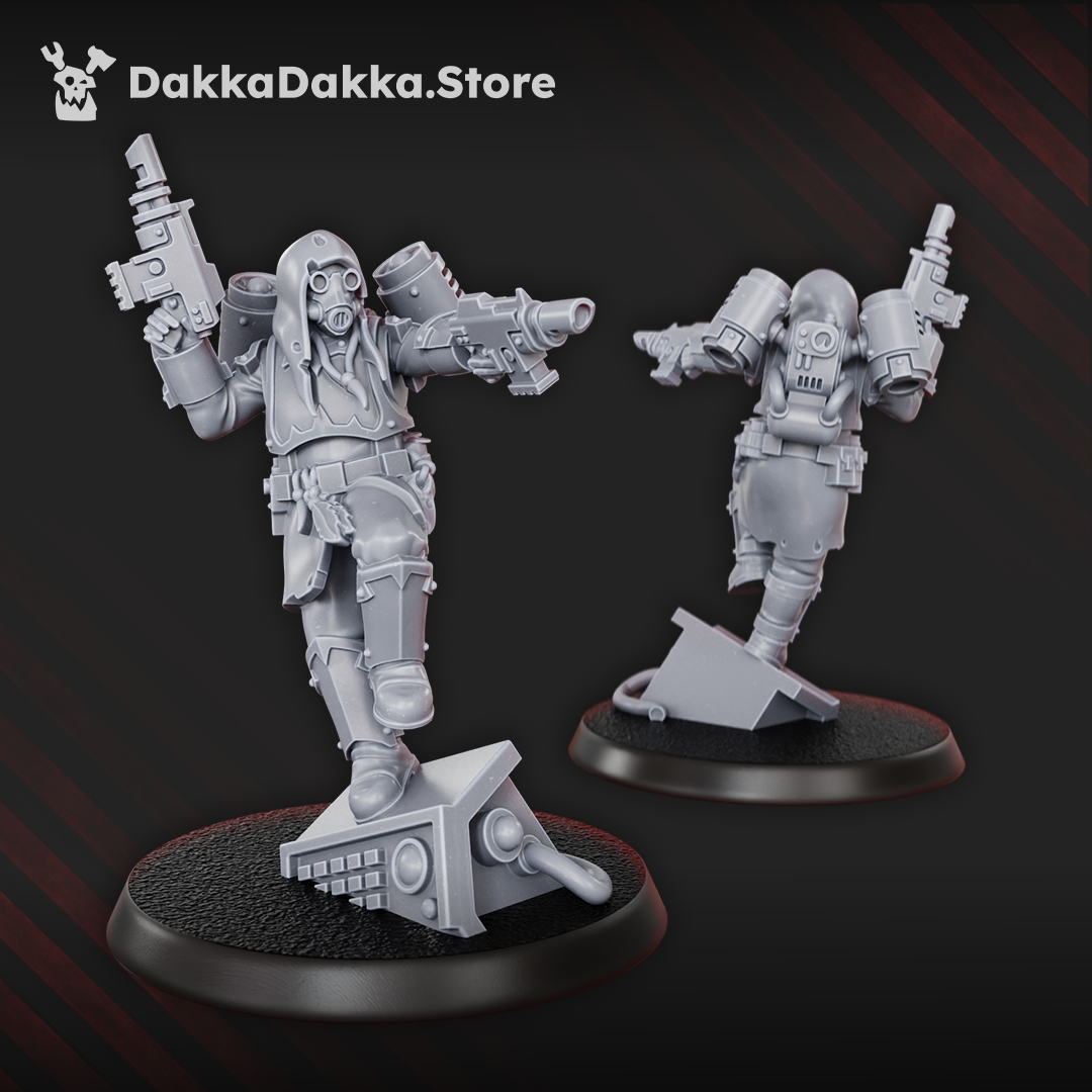 Ravenswatch Cultist grenadier miniature, beaked mask, 32mm resin by Dakka Dakka Store