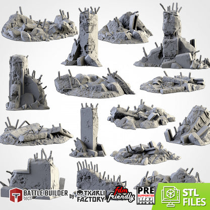 City Debris | Scatter Terrain | Txarli Factory  | Table Top Gaming