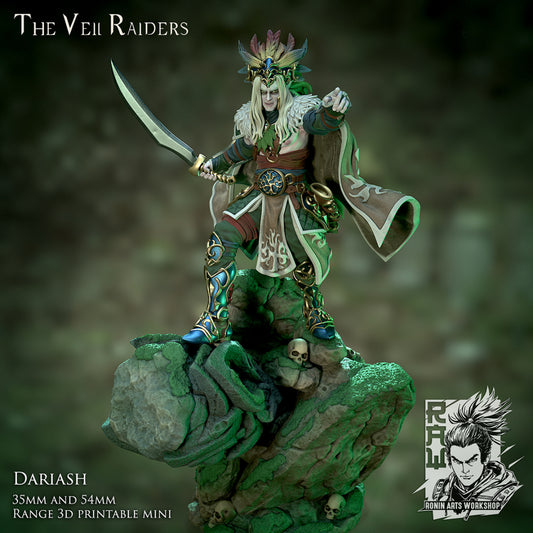 Dariash - Forest Elf Warlord | The Veil Raiders | Resin 3D Printed Miniature | Ronin Arts Workshop