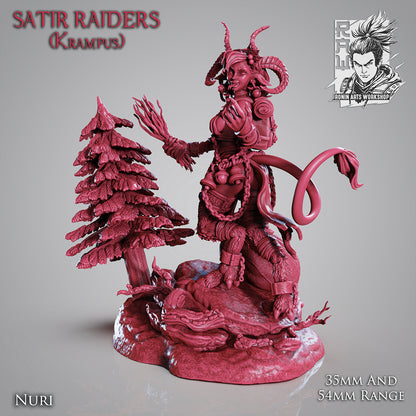 Nuri The Satyr - Lady Krampus | Multiple Scales | Resin 3D Printed Miniature | Ronin Arts Workshop