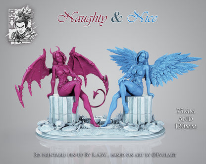 Naughty and Nice | Clothed or Nude | Resin 3D Printed Pinup | Ronin Arts Workshop