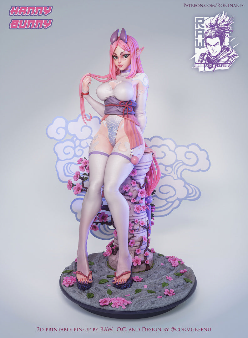 Hanny Bunny | Clothed or Nude | Resin 3D Printed Pinup | Ronin Arts Workshop