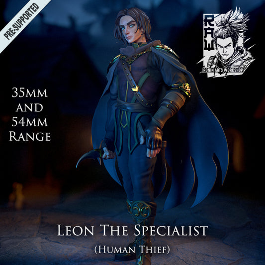 Leon The Specialist | The Shadewalkers | 28mm-120mm Scale | Resin 3D Printed Miniature | Ronin Arts Workshop