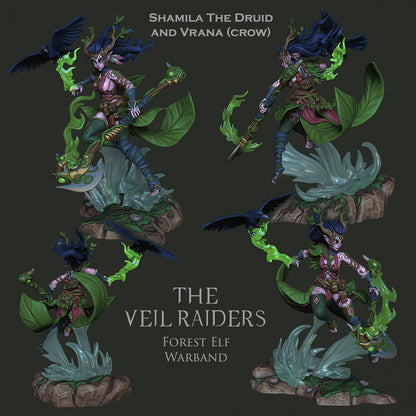 Shamila, Wood Elf Druid  | The Veil Raiders | Resin 3D Printed Miniature | Ronin Arts Workshop