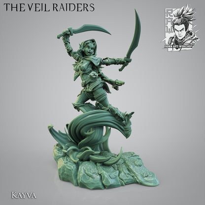 Zareen, the Blade Dancer | The Veil Raiders | Resin 3D Printed Miniature | Ronin Arts Workshop