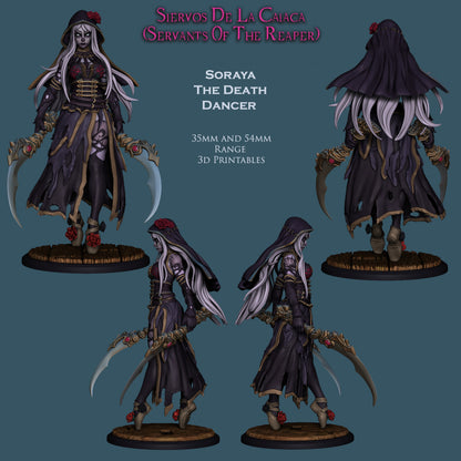 Soraya, the Death Dancer | Servants of the Reaper | 32-120mm Scale | Resin 3D Printed Miniature | Ronin Arts Workshop | Guild Wars