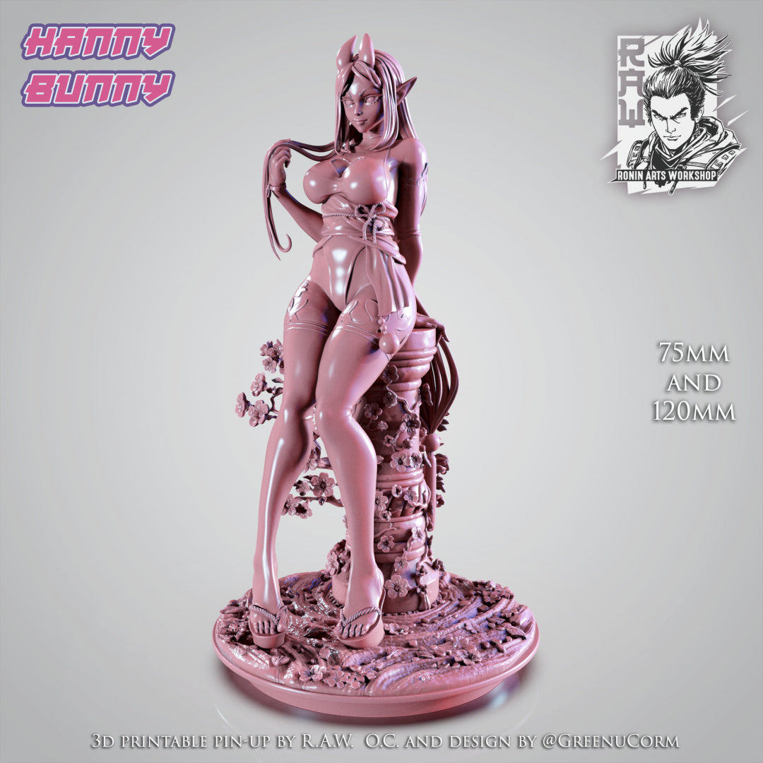Hanny Bunny | Clothed or Nude | Resin 3D Printed Pinup | Ronin Arts Workshop